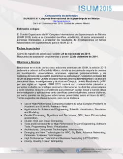 Convocatoria de ponencias (PDF) - ISUM 2015! - Cinvestav