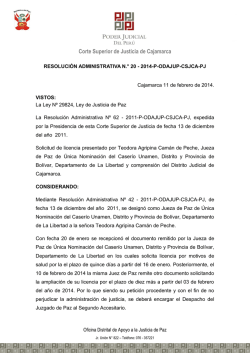 resolución administrativa n.° 20-2014-p-odajup-csjca-pj
