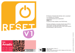Invitación Inauguración Exposición RESET V1 - Injuve