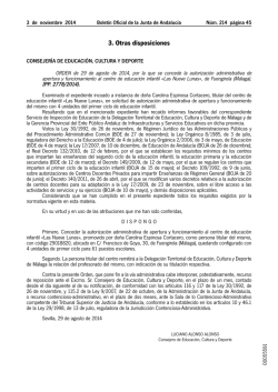 3. Otras disposiciones - Junta de Andalucía