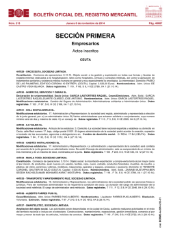 Actos de CEUTA del BORME núm. 213 de 2014 - BOE.es