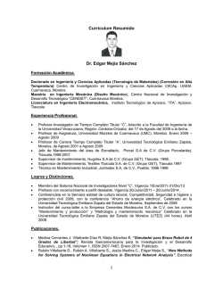 Curriculum Edgar Mejia - Universidad Veracruzana