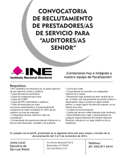 auditores/as senior - Instituto Nacional Electoral