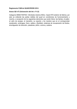 Reglamento FAM de QUADCROSS 2014 Anexo QX nº2 (Aclaración
