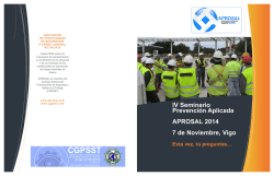IV Seminario Prevención Aplicada APROSAL 2014 7 de Noviembre
