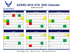 AZANG 2014 UTA, SDO Calendar