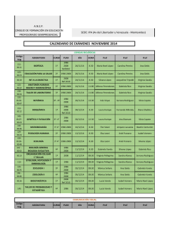 calendario de exámenes noviembre 2014 - Consejo de Formación