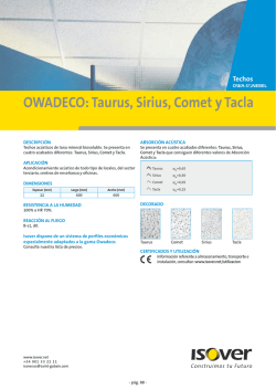 OWADECO: Taurus, Sirius, Comet y Tacla - Construnario.com