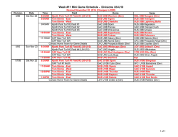 Week #8 Mini Game Schedule - Divisions U9-U10 - Surrey United
