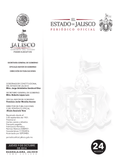 JUEVES 9 DE OCTUBRE DE 2014 - Gobierno del Estado de Jalisco