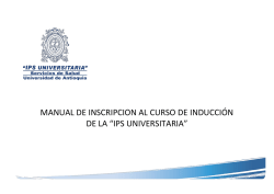 manual de inscripcion al curso de inducción de la “ips universitaria”