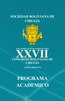 XXVII CONGRESO BOLIVIANO DE CIRUGIA TARIJA â BOLIVIA 2014