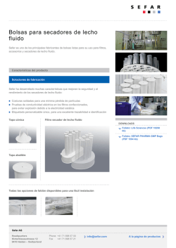 Filtración – Productos para secador de lecho fluidoBolsas - SEFAR