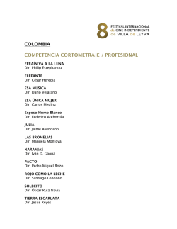 COLOMBIA COMPETENCIA CORTOMETRAJE / PROFESIONAL