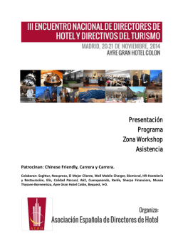 Presentación Programa Zona Workshop Asistencia - Hoteles Sociales