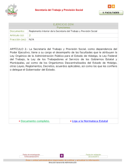 Secretaría del Trabajo y Previsión Social EJERCICIO 2014
