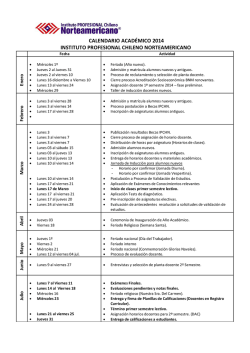 Calendario Académico - Instituto Profesional Chileno Norteamericano
