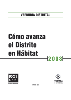 Cómo avanza el Distrito en Hábitat - Veeduría Distrital de Bogotá