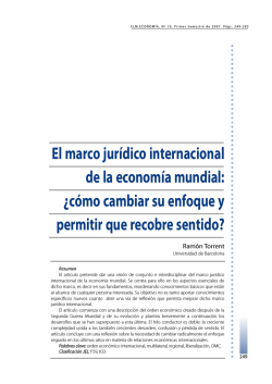 El marco jurídico internacional de la economía mundial: ¿cómo