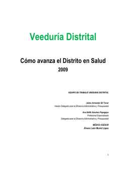 Cómo Avanza el Distrito en Salud 2009 - Veeduría Distrital de Bogotá