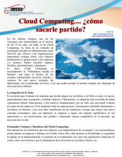 Cloud Computing.... ¿cómo sacarle partido? Cloud - ESLAEE