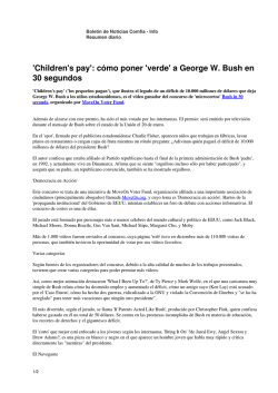 'Children's pay': cómo poner 'verde' a George W - Comfia-CCOO