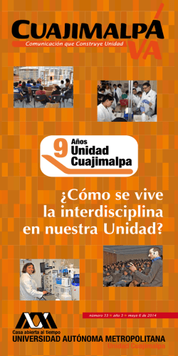 ¿Cómo se vive la interdisciplina en nuestra - UAM Cuajimalpa