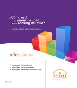 ¿cómo está tu municipalidad en el ranking del MIM? - Mim.org.pe