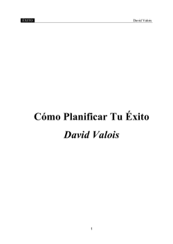 Cómo Planificar Tu Éxito David Valois - DavidValois.com