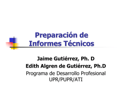 ¿Cómo preparar un Informe Técnico? - UPR-PUPR-ATI