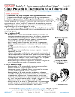 Cómo Prevenir la Transmisión de la Tuberculosis - Gempler's