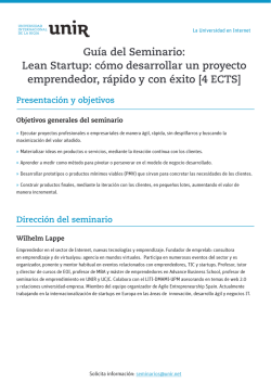 Guía del Seminario: Lean Startup: cómo desarrollar - UNIR Revista