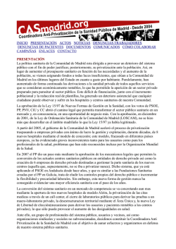 coordinadora anti-privatización de la sanidad pública de madrid