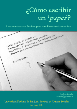 ¿Cómo escribir un 'paper'? - PLANIFICACION SOCIAL