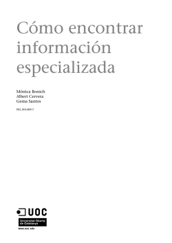 Cómo encontrar información especializada - Repositori institucional