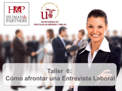 Taller 6: Cómo afrontar una Entrevista Laboral - Human and Partners