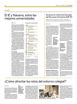 El IE y Navarra, entre las mejores universidades ¿Cómo afrontar los