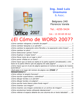 ¿El Cómo de WORD 2007? - unamuno.com.ar