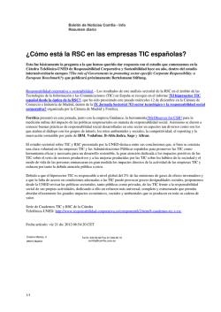 ¿Cómo está la RSC en las empresas TIC españolas? - Comfia-CCOO
