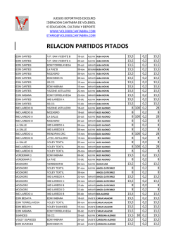 RELACION PARTIDOS PITADOS - Federación Cantabra de Voleibol