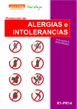 PROTOCOLO DE INTOLEANCIAS Y ALERGIAS - AMPA Juan Gris
