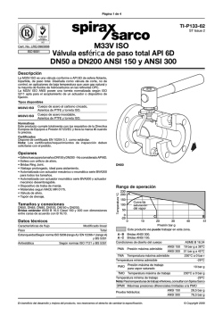 Válvula esférica M33 V ISO 2" a 8" - Spirax Sarco