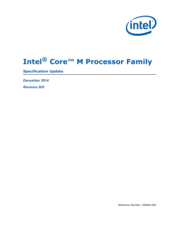 Intel® Core™ M Processor Family - Specification Update