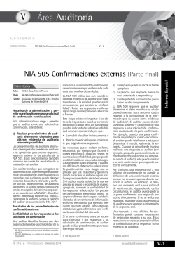 V NIA 505 Confirmaciones externas (Parte final) - Revista