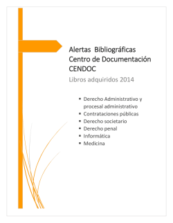 Alertas Bibliográficas Centro de Documentación CENDOC