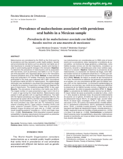 Prevalence of malocclusions associated with - edigraphic.com