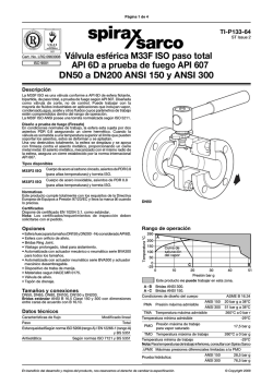 Válvula esférica M33 F ISO 2" a 8" - Spirax Sarco