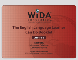 The English Language Learner Can Do Booklet Grades 6-8 - WIDA