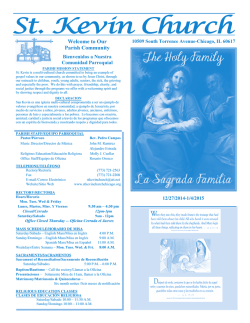 Upcoming Bulletin 12/28/2014 now available - ST. KEVIN CHURCH