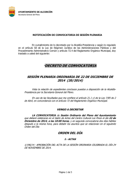 not. decreto convocatoria pleno ordinario 22 - PSOE Alcorcón